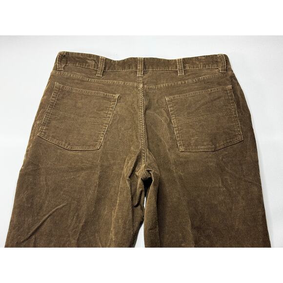 L.L. Bean Men's Natural Fit Straight Leg Brown Corduroy Pants - Size 35x29 - Picture 4 of 5